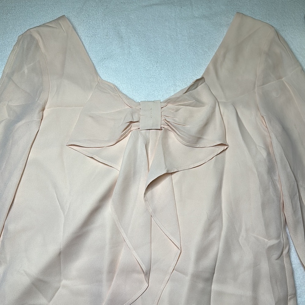 NEW XENIA beige dress with bow on back PERFECT FOR CHRISTMAS